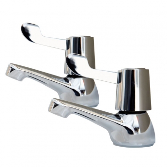AKW Lever Handle Basin Taps Pair - Chrome