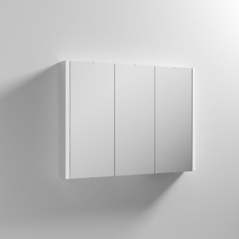 Nuie Eden 3-Door Mirrored Cabinet 650mm H x 900mm W - White
