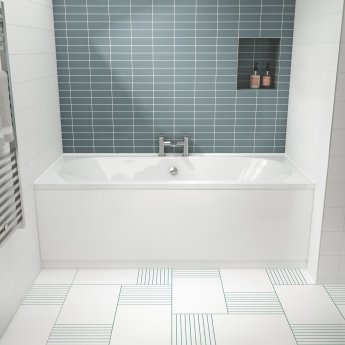 Nuie Otley Double Ended Rectangular Bath 1700mm x 700mm - Acrylic (inc Leg Set)