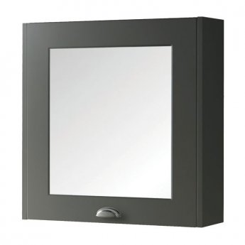 Prestige Astley Mirror Cabinet 600mm Wide - Matt Grey